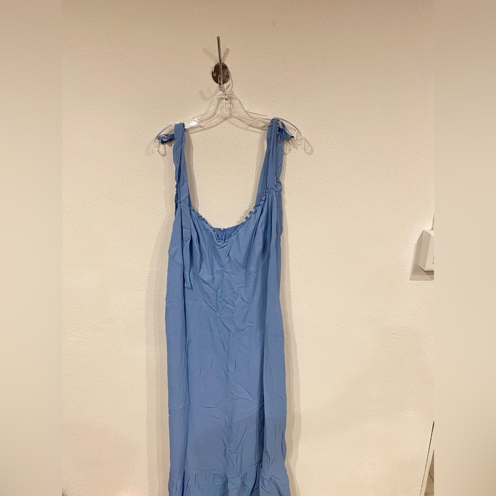NEW Reformation Nikita Tie Shoulder Midi Dress in Azure Blue Size 20